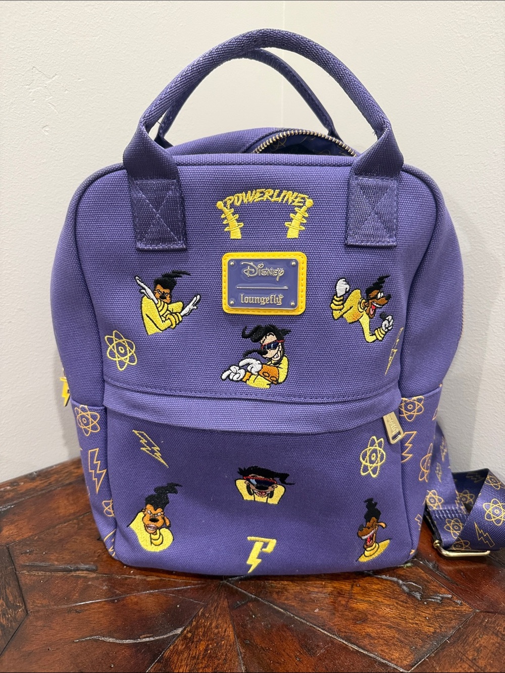 Disney Purple Powerline Tote Backpack with Gold Accents - Picture 4 of 5